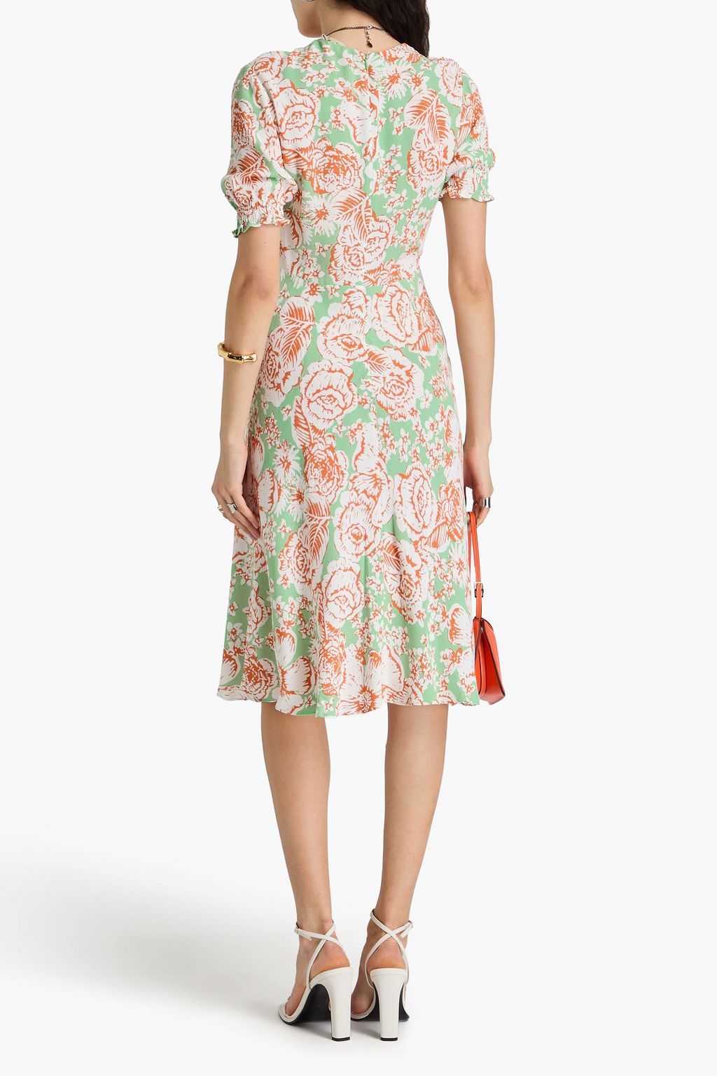 DIANE VON FURSTENBERG クレープ ワンピース フローラルプリント