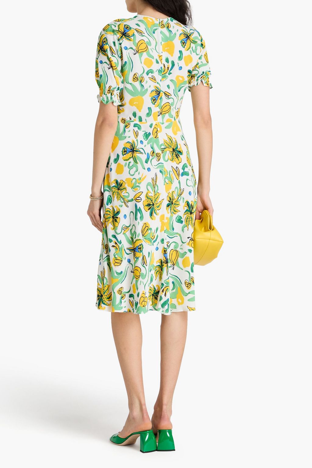 DIANE VON FURSTENBERG クレープ ワンピース フローラルプリント