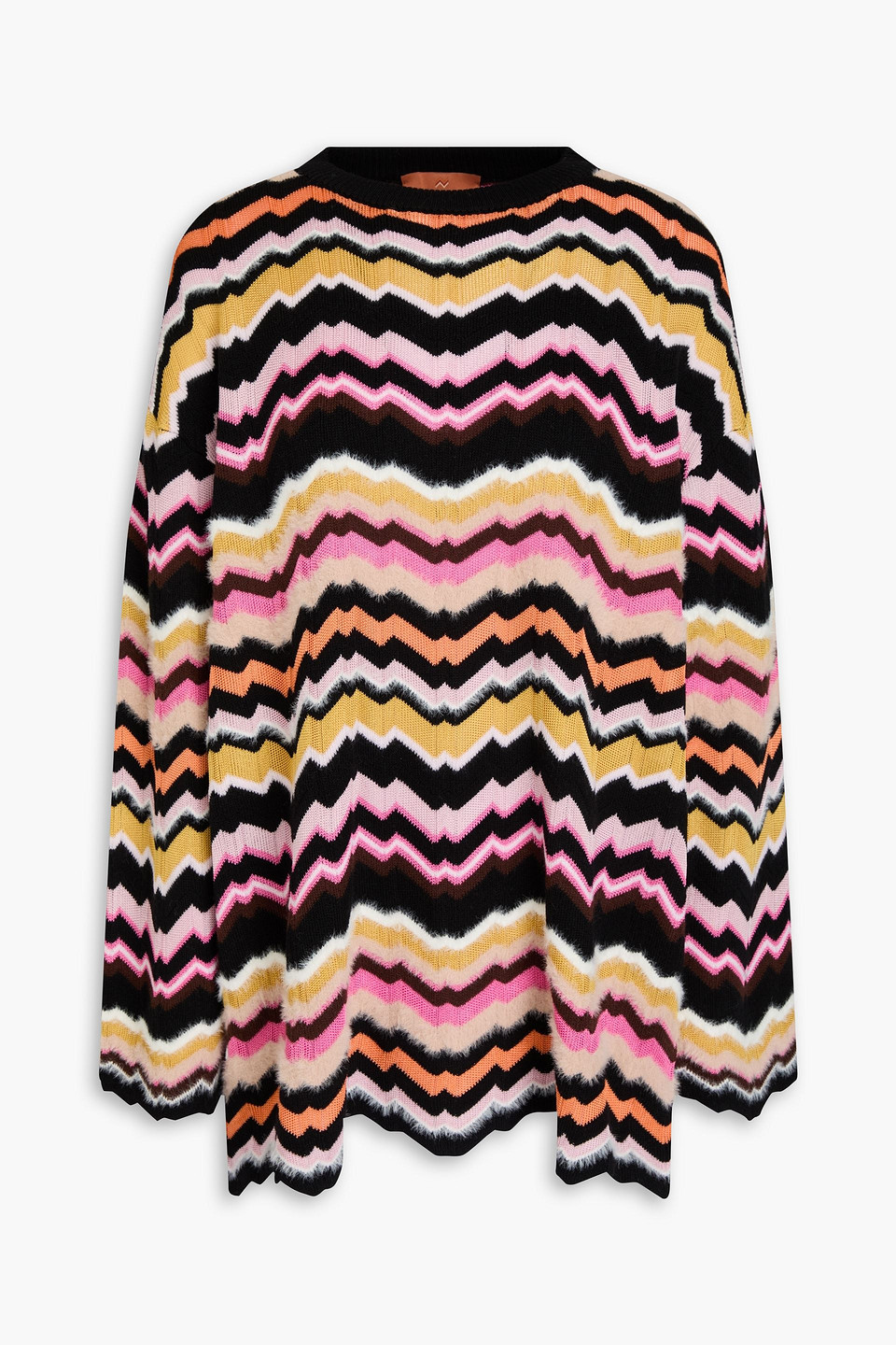 Missoni Brushed Crochet-knit Cardigan In Black