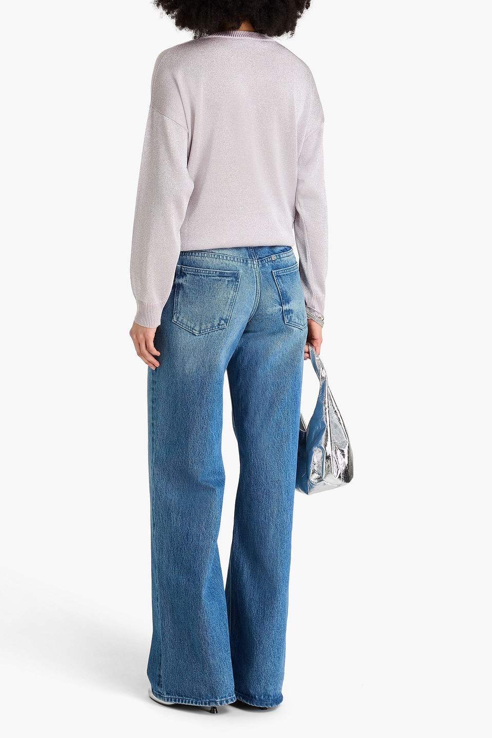 Shop Missoni Metallic Knitted Sweater In Lilac