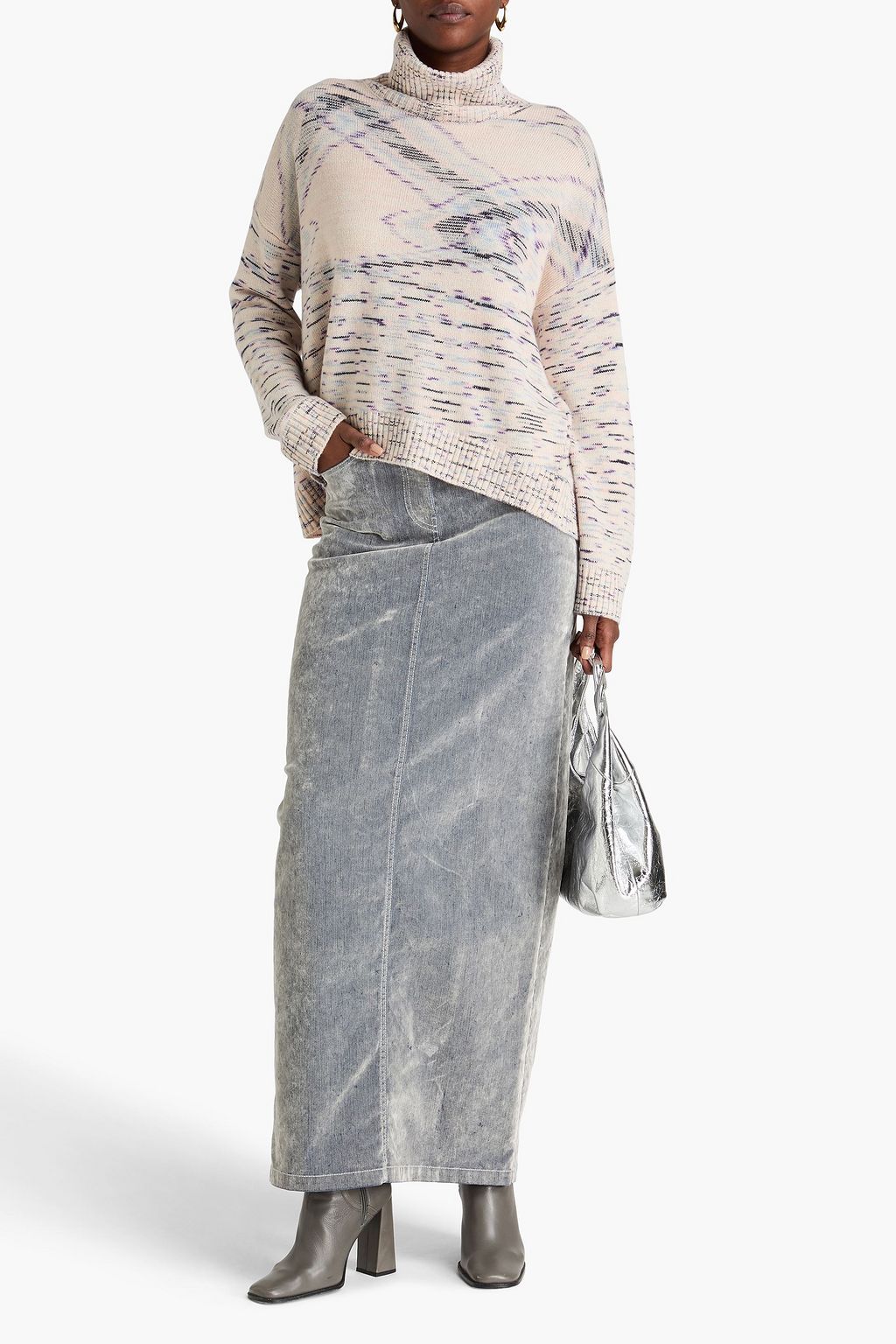 MISSONI カシミヤ タートルネックセーター スペースダイ
