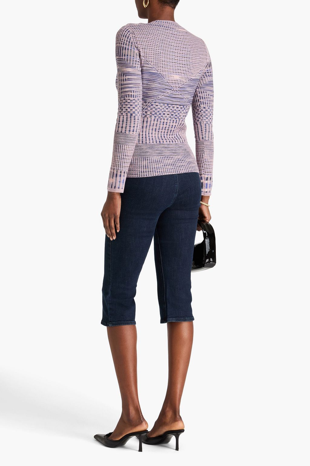 MISSONI Marled jacquard-knit wool sweater