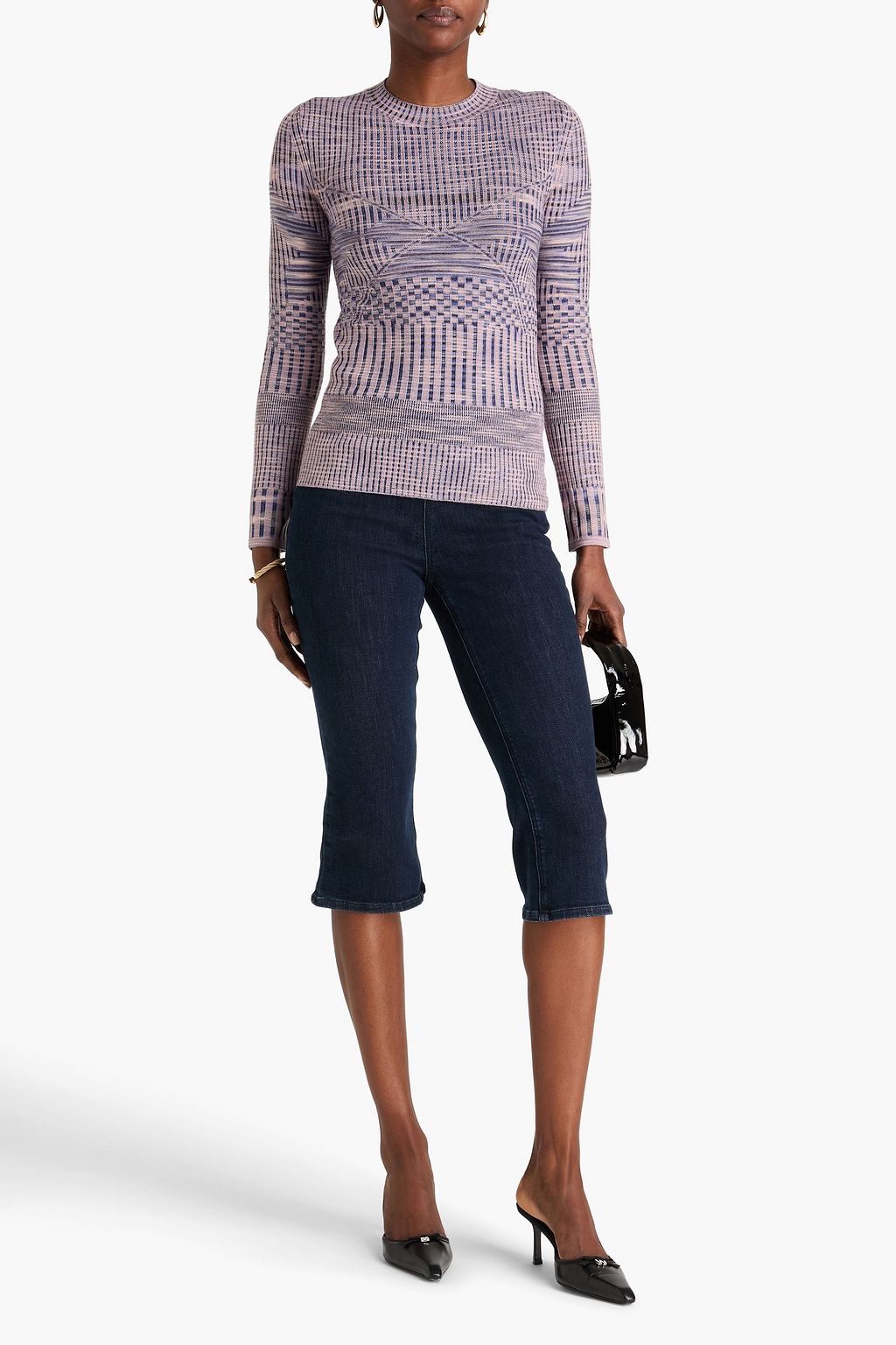 MISSONI Marled jacquard-knit wool sweater