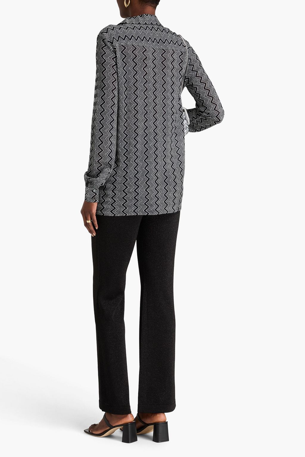 MISSONI قميص من نسيج بحبكة كروشيه بلون معدني