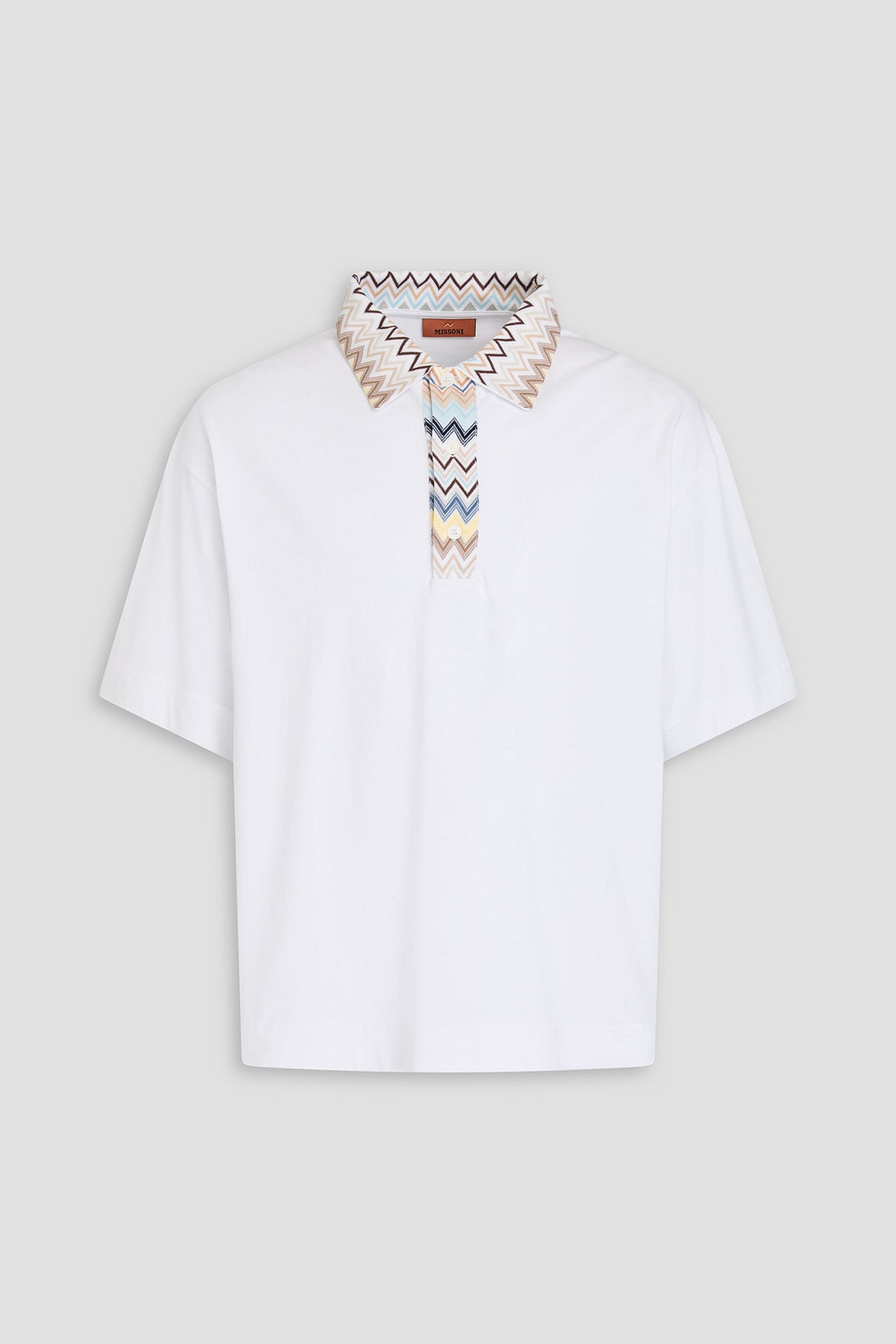 Missoni Cotton-jersey Polo Shirt In White