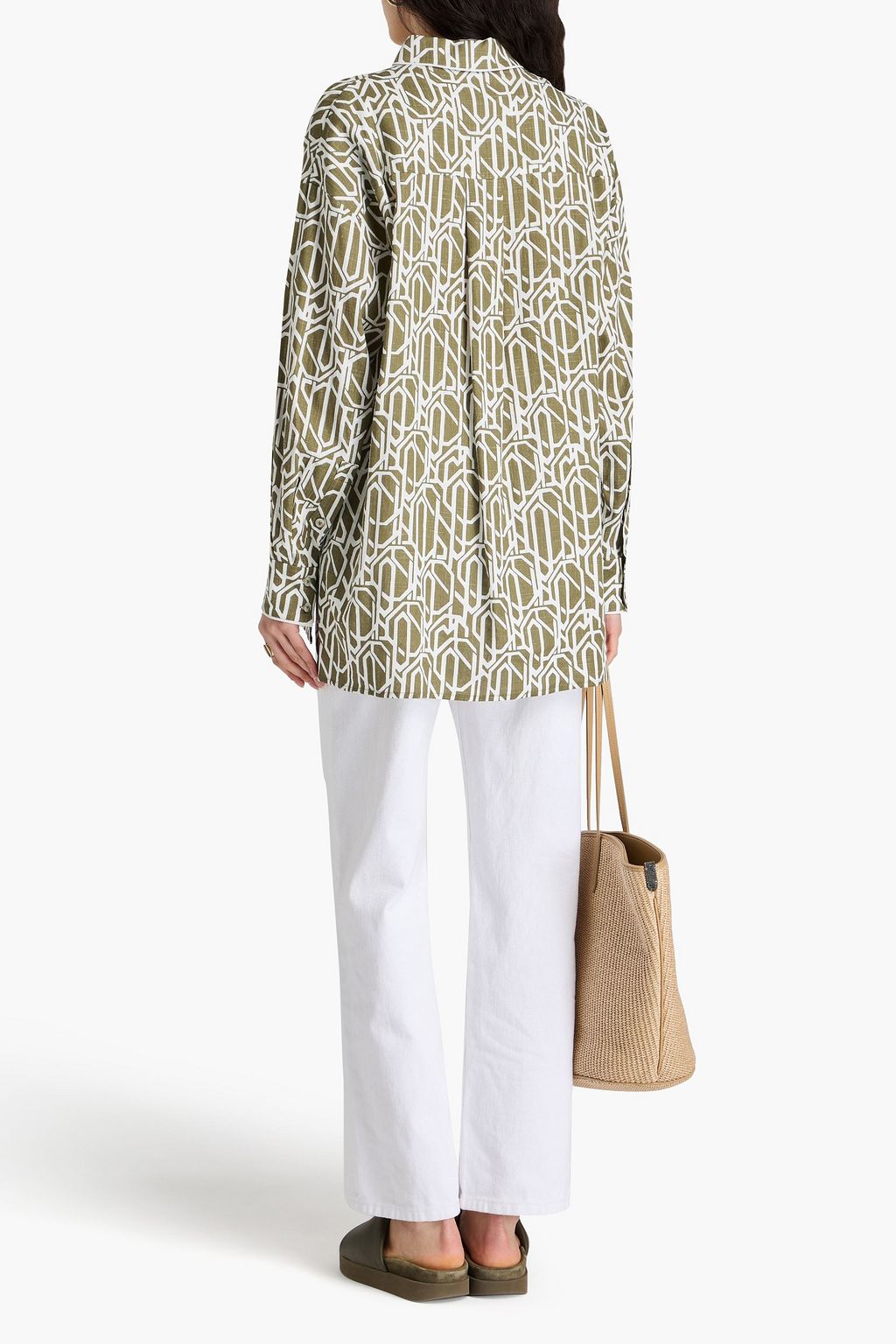 DIANE VON FURSTENBERG 織地 シャツ プリント入り