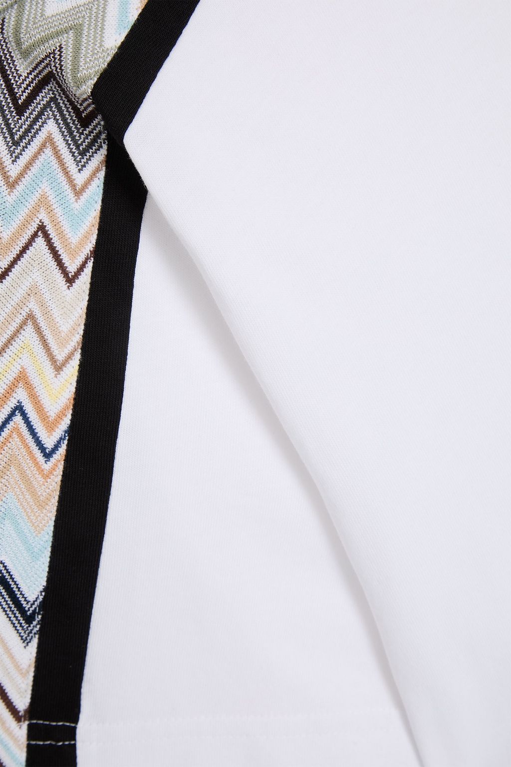 MISSONI تي شيرت من قطن جيرسي بحواف محبوكة