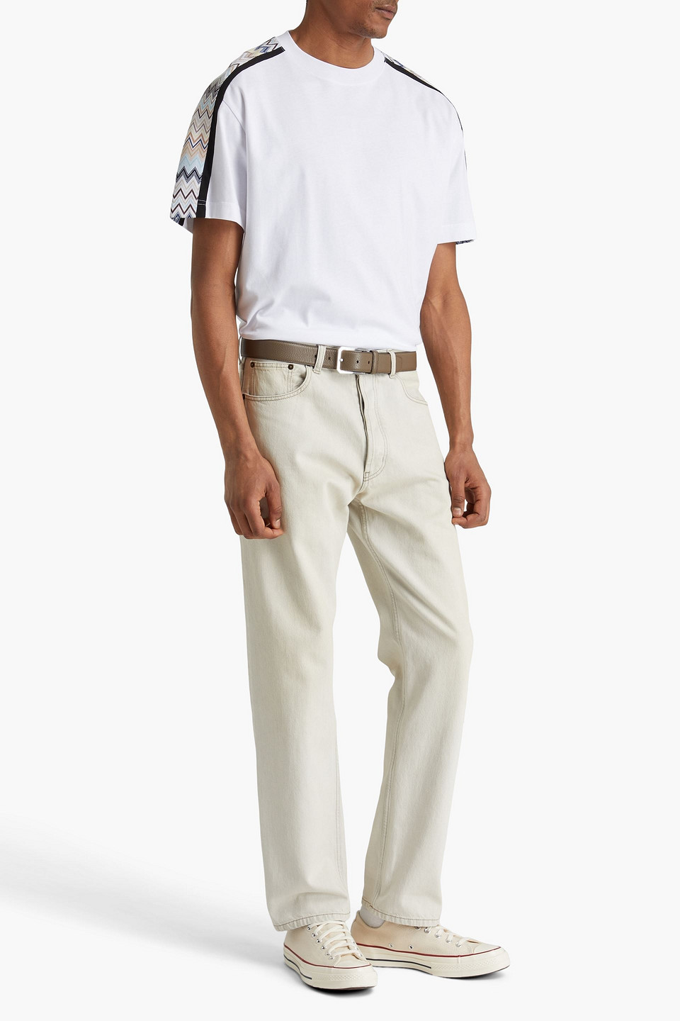 MISSONI KNIT-TRIMMED COTTON-JERSEY T-SHIRT