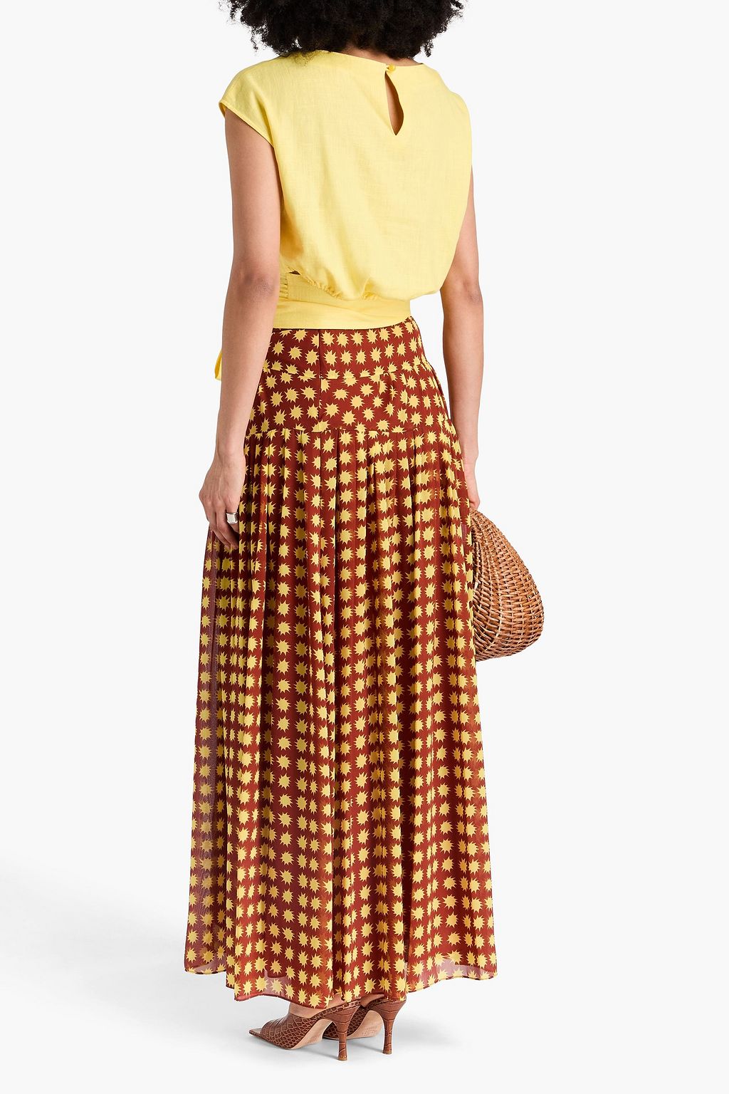 DIANE VON FURSTENBERG 우븐 크롭 탑