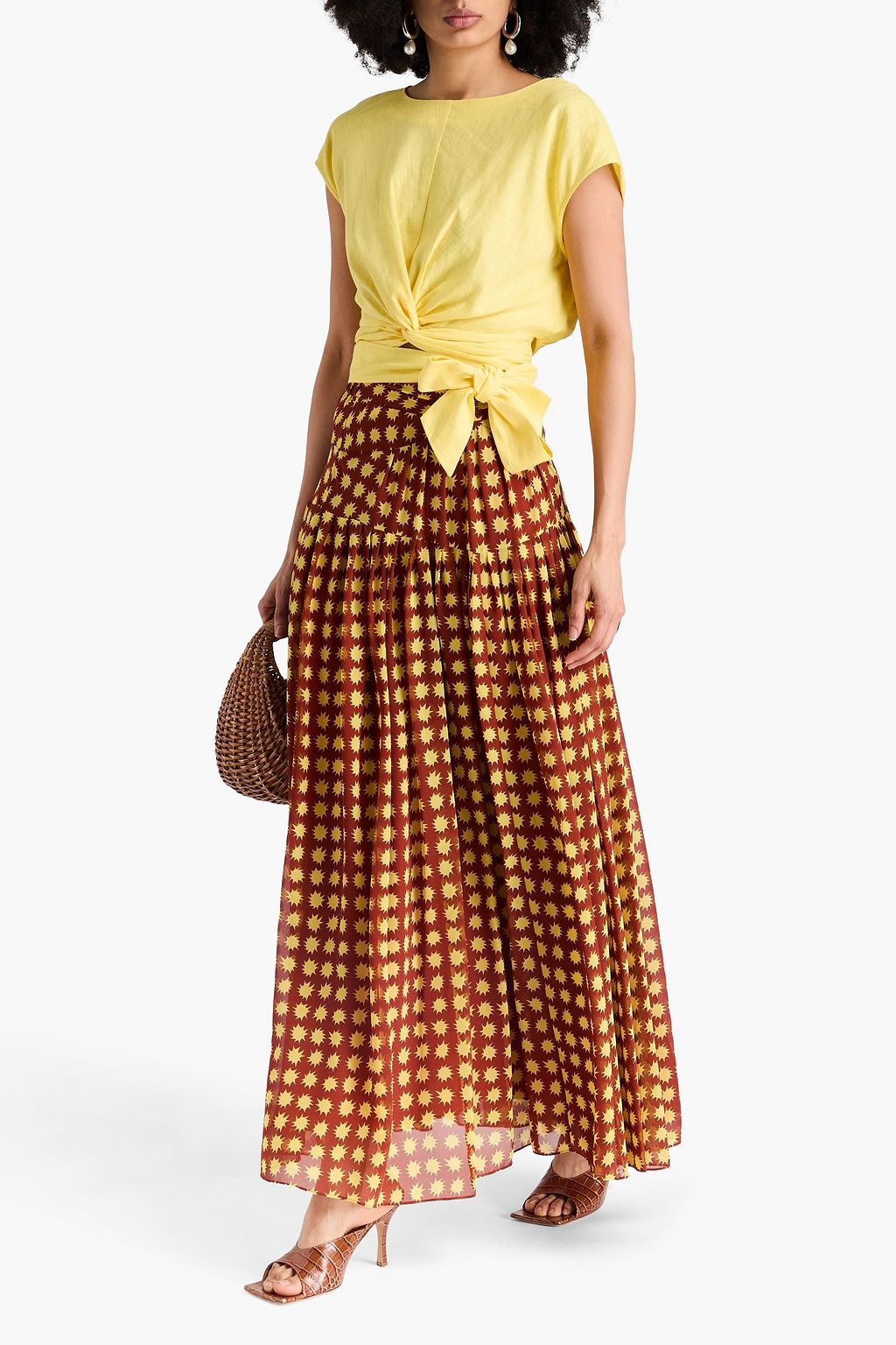 DIANE VON FURSTENBERG 우븐 크롭 탑