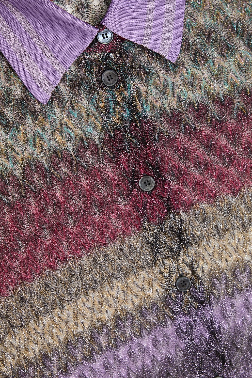 MISSONI Hemd aus Häkelstrick in Metallic-Optik