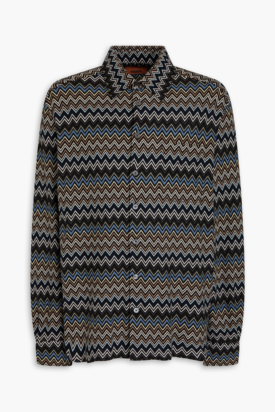 Crochet-knit cotton shirt