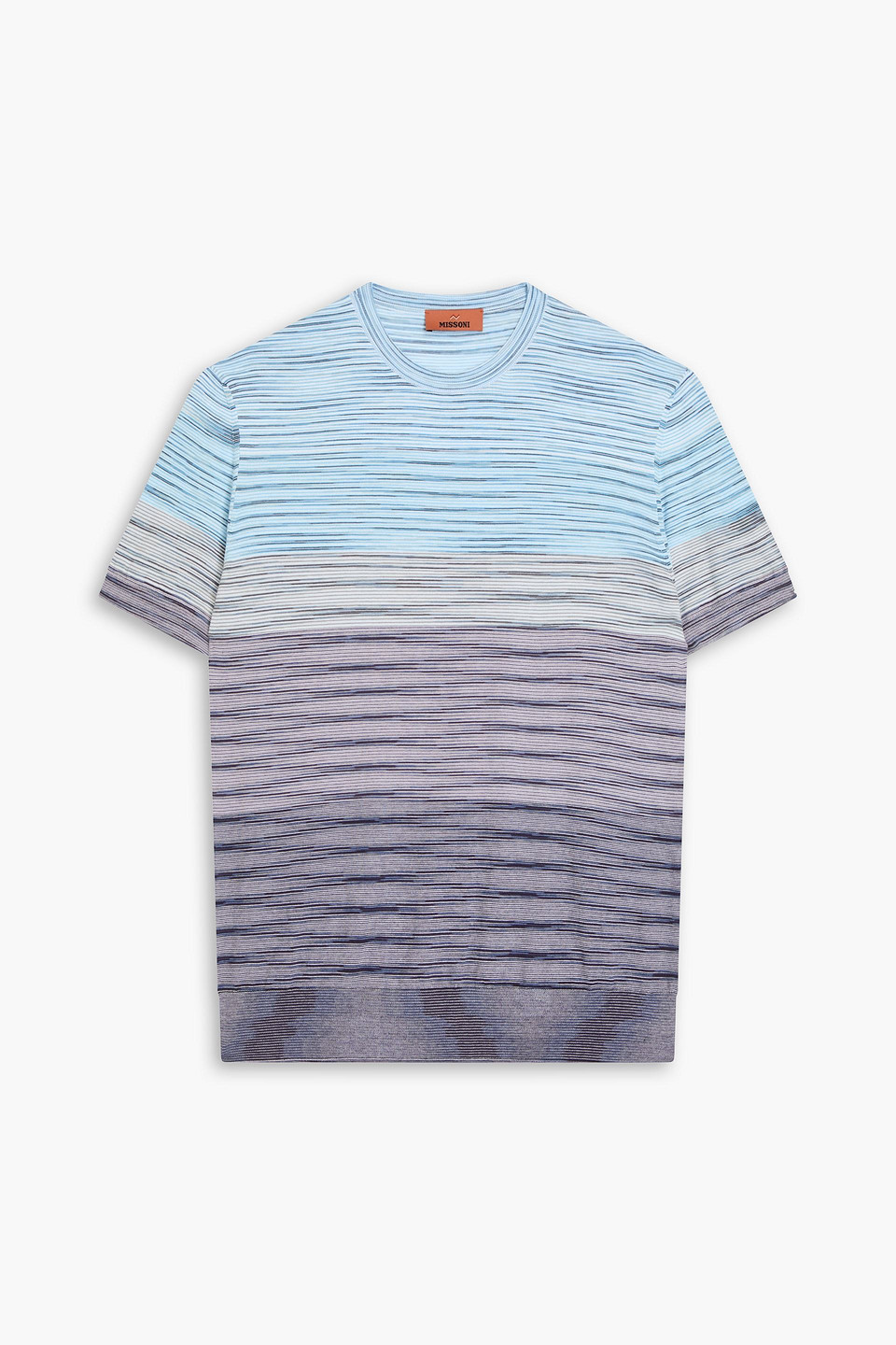 Missoni Space-dyed Cotton T-shirt In Light Blue