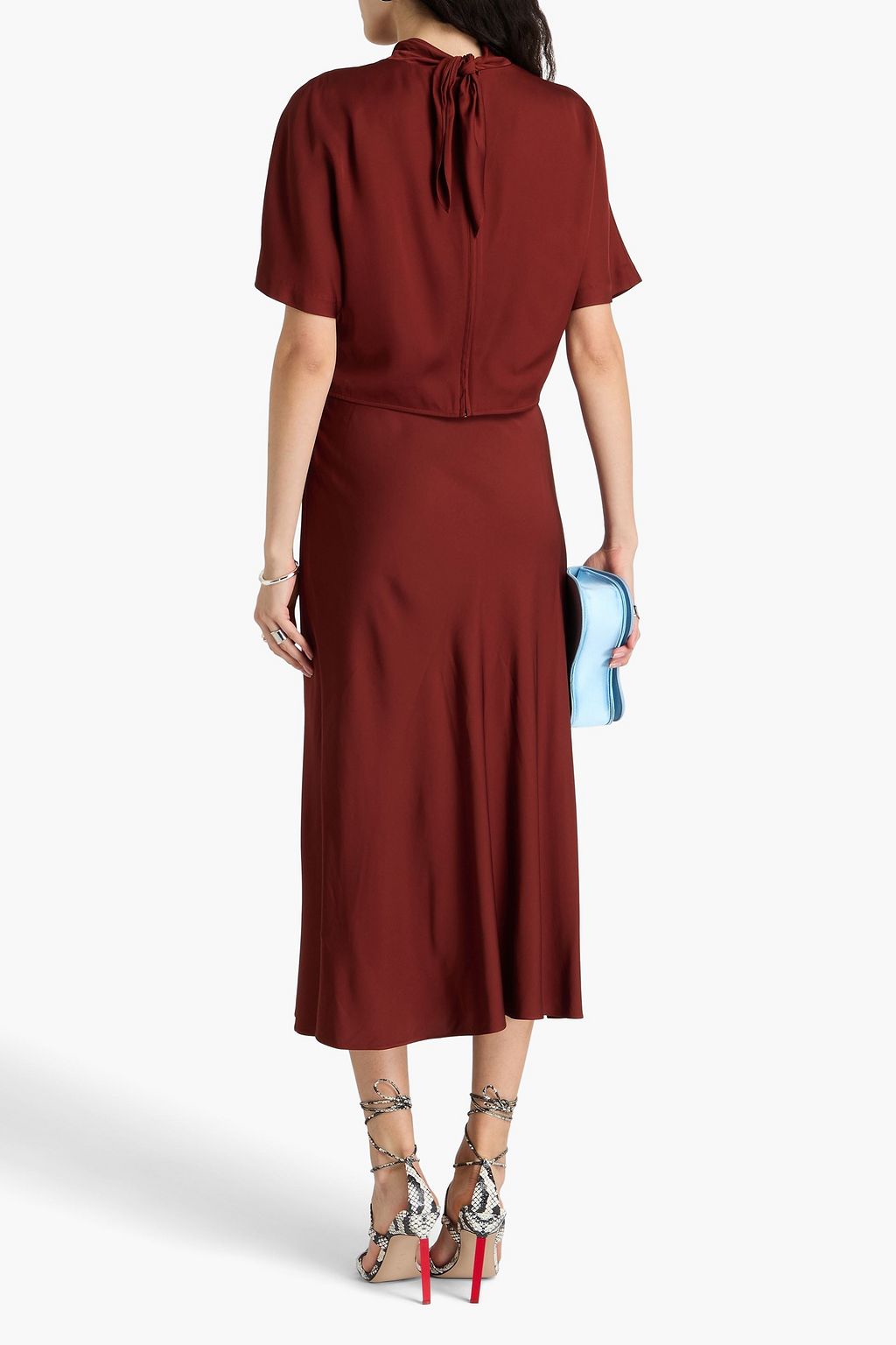 DIANE VON FURSTENBERG Olympia satin turtleneck top