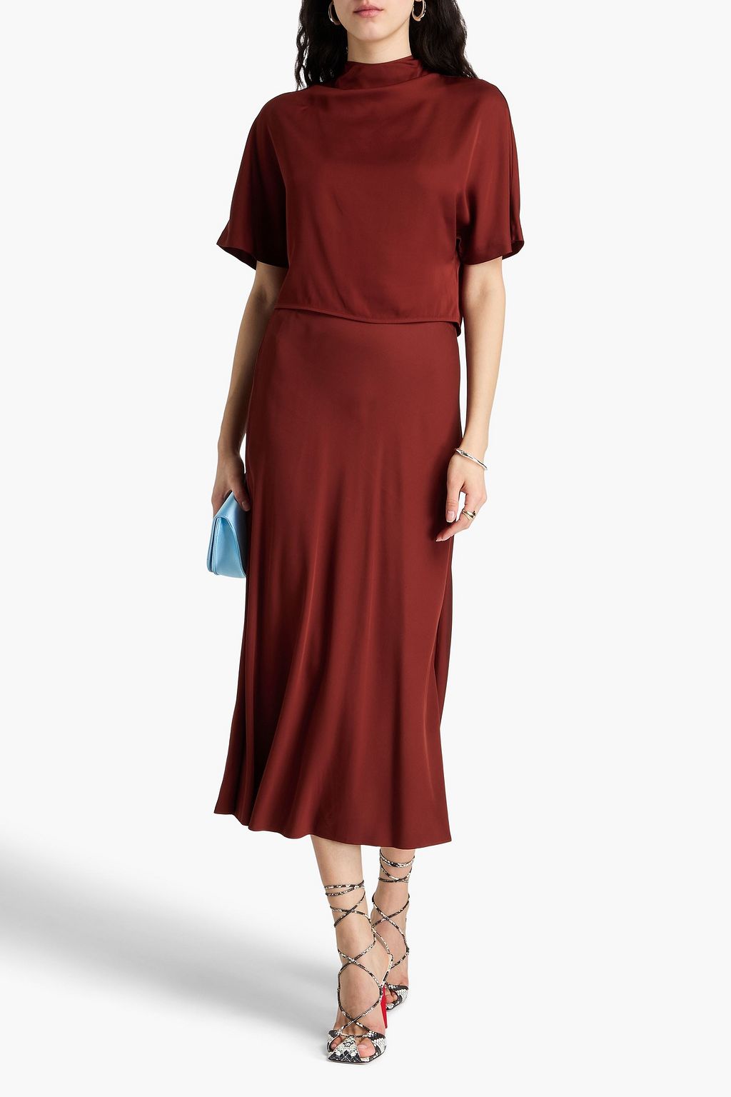 DIANE VON FURSTENBERG Olympia satin turtleneck top