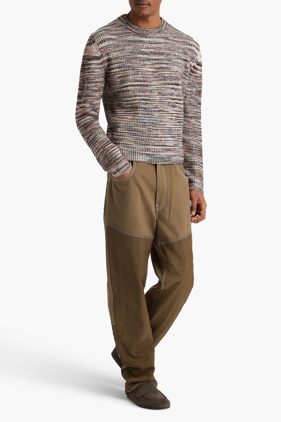Missoni Space-dyed Cashmere And Wool-blend Sweater In Brown