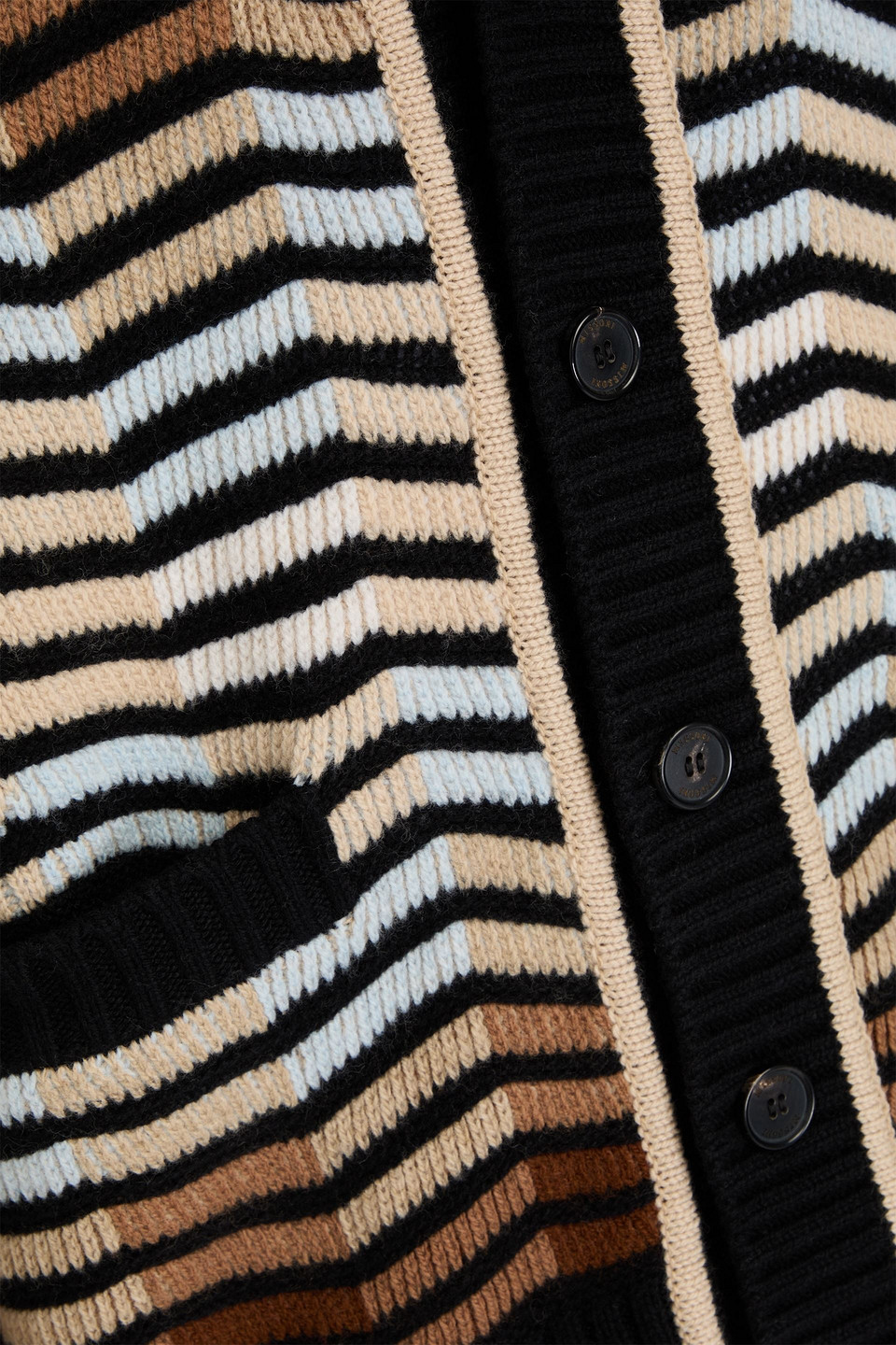 Missoni Macro Zigzag Knitted Cardigan In Brown