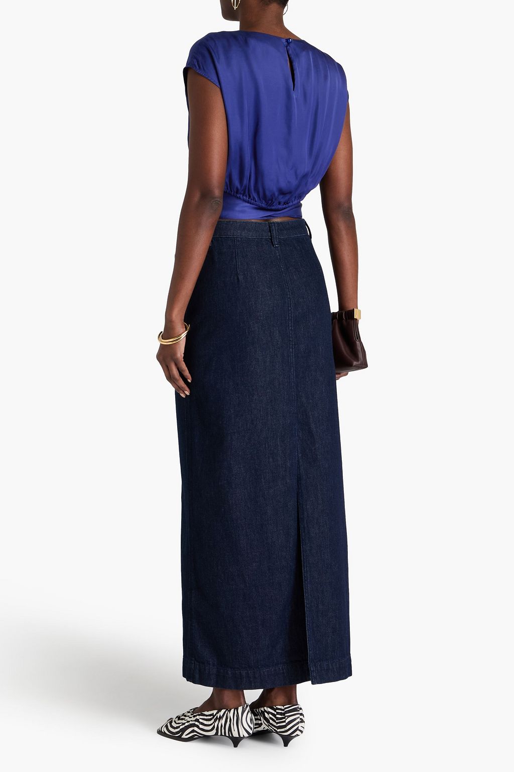 DIANE VON FURSTENBERG Persephone cropped twisted satin top