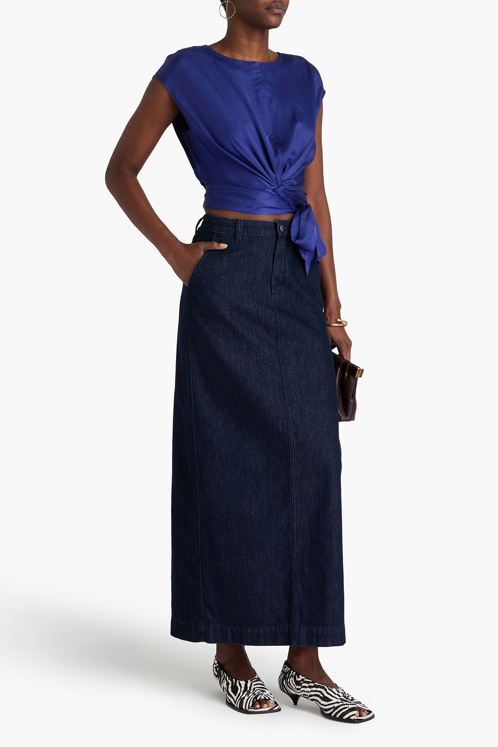 DIANE VON FURSTENBERG Persephone cropped twisted satin top