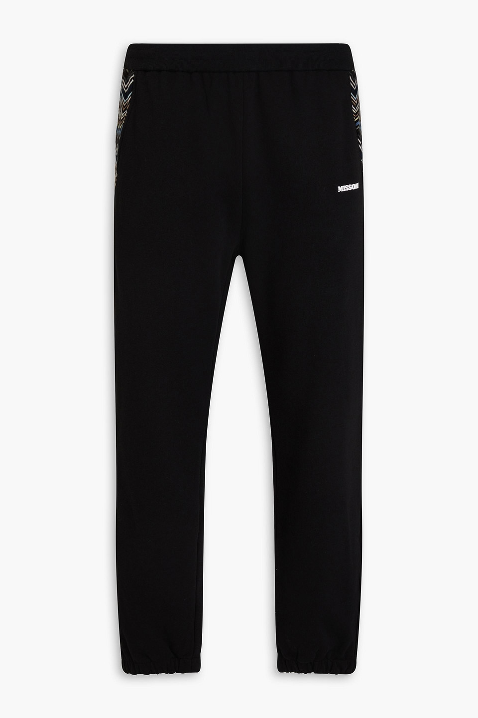 Missoni Cotton-fleece Sweatpants In Black
