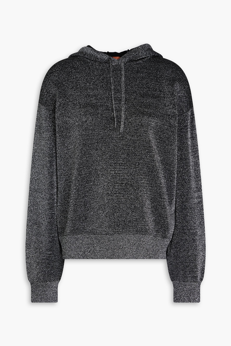 Missoni Metallic Knitted Hoodie In Black
