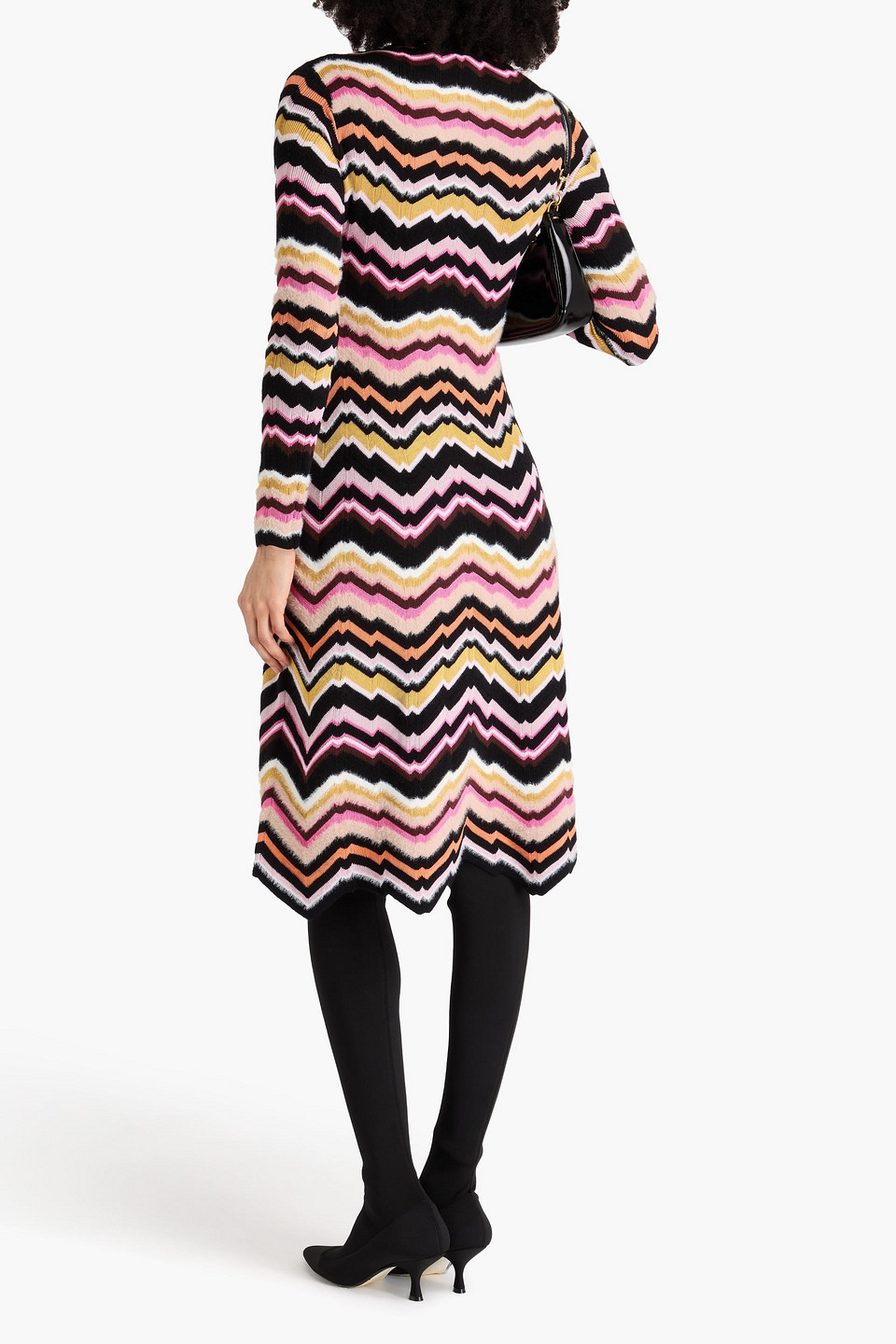 Missoni Kleid Mit Rollkragen Und Intarsienmuster In Schwarz