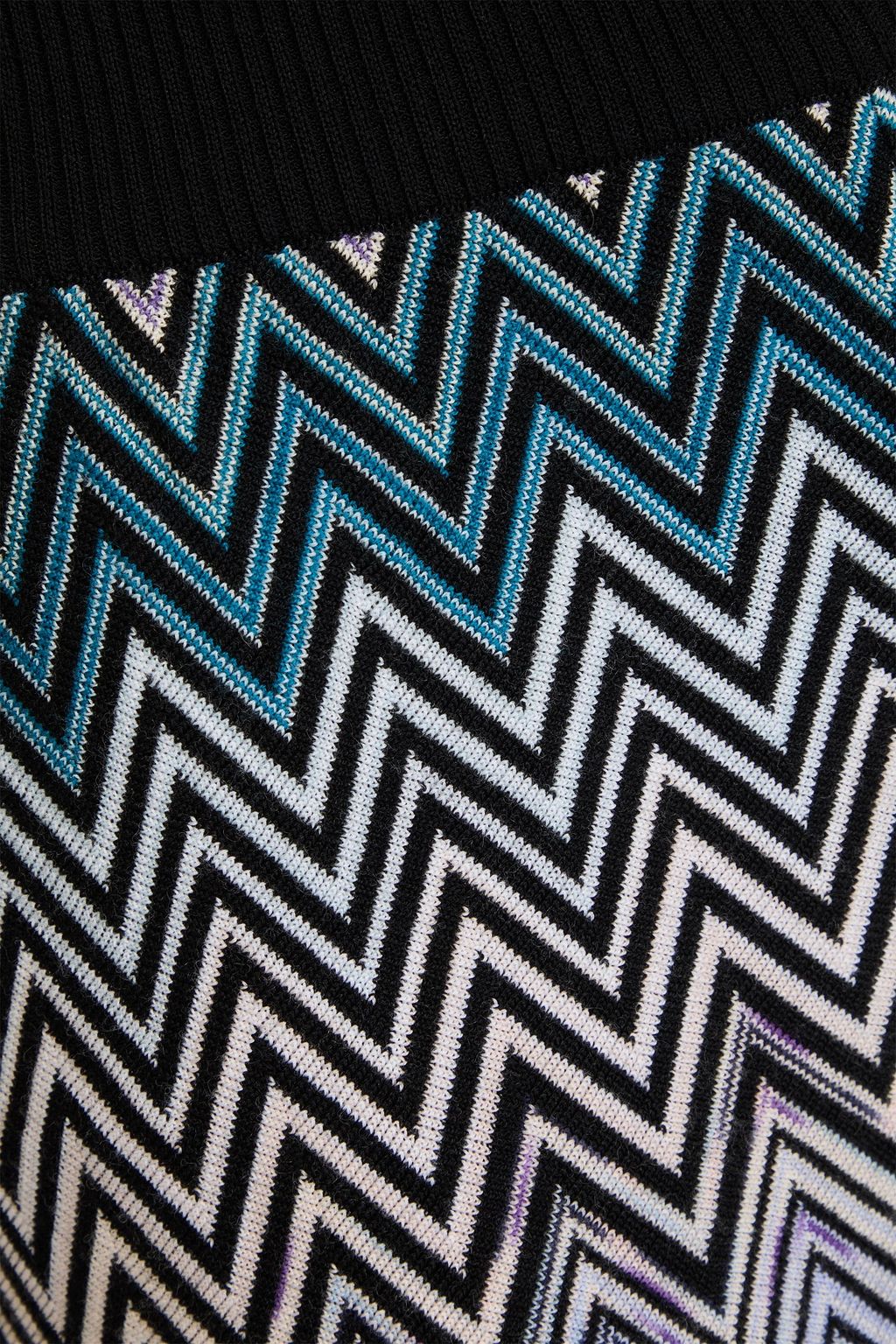 MISSONI بنطلون بقصة واسعة من الأسفل من الصوف بحبكة كروشيه