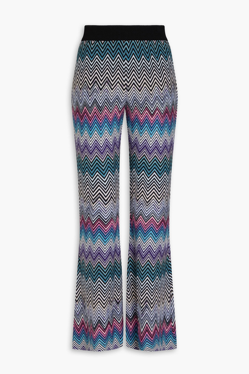 Missoni Crochet-knit Wool Flared Pants In Bunt