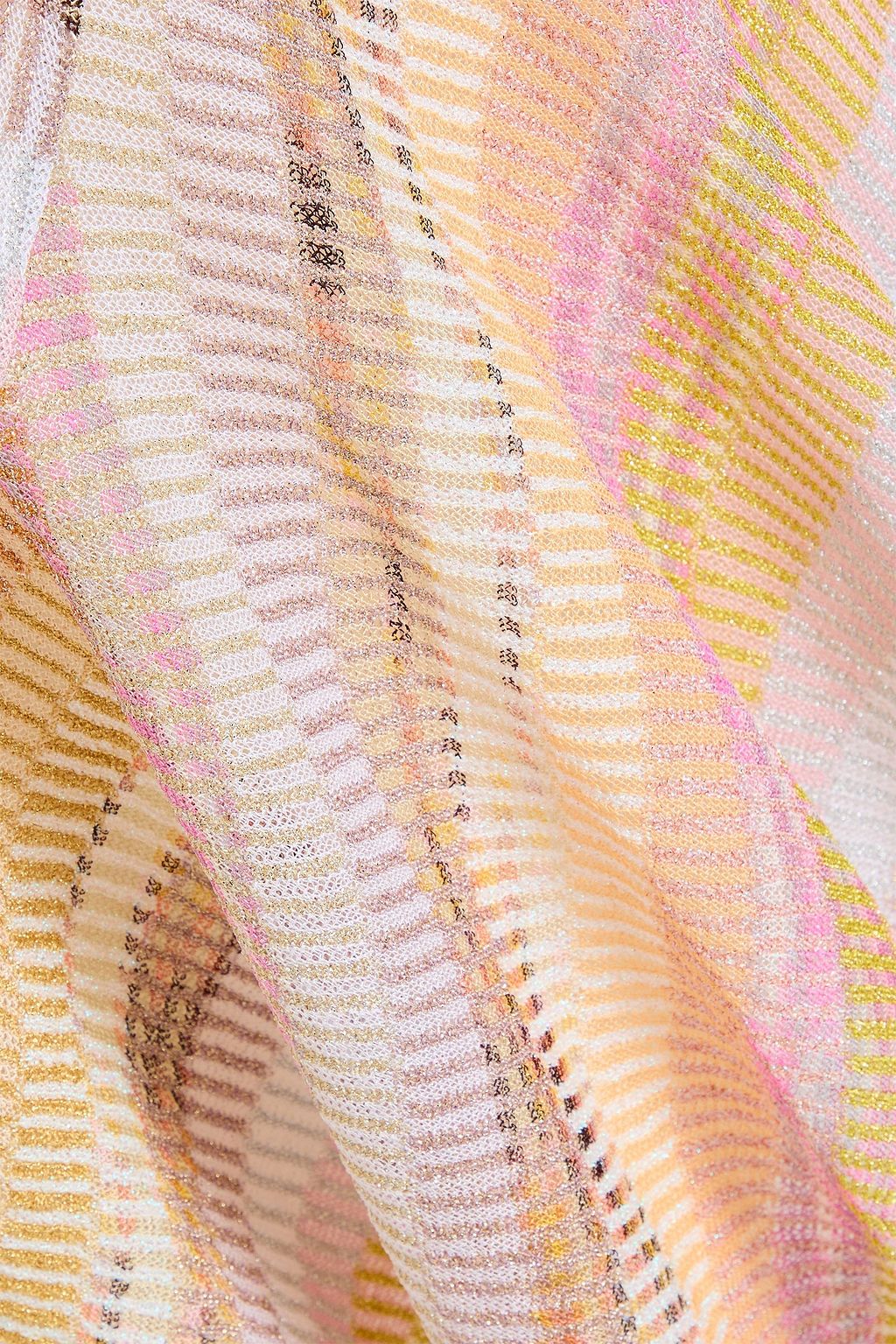 MISSONI 메탈릭 크로셰 니트 미디 스커트