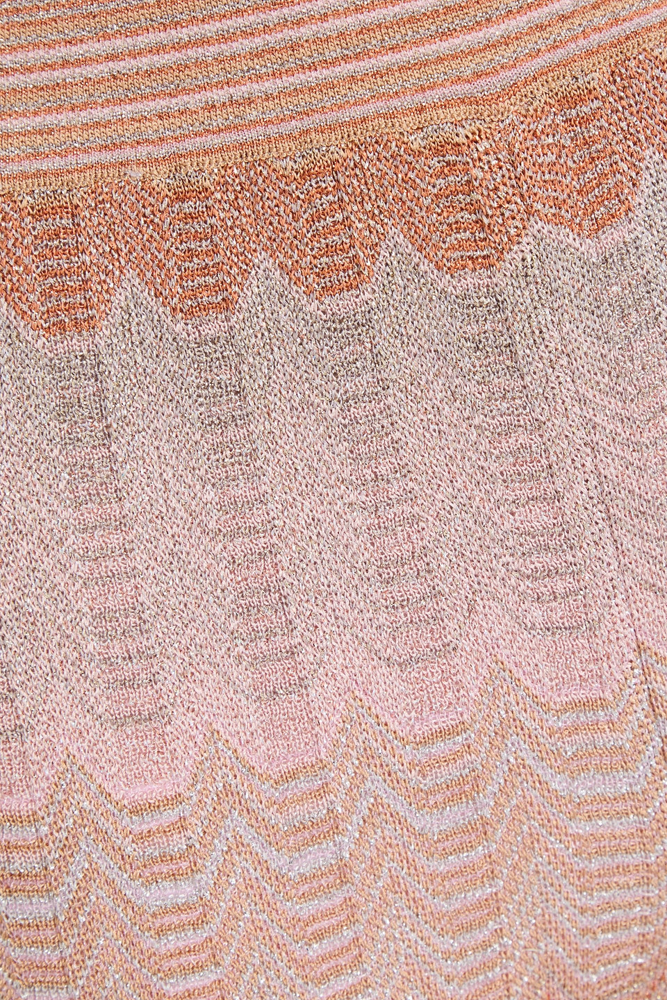 Missoni Striped Metallic Crochet-knit Straight-leg Pants In Orange