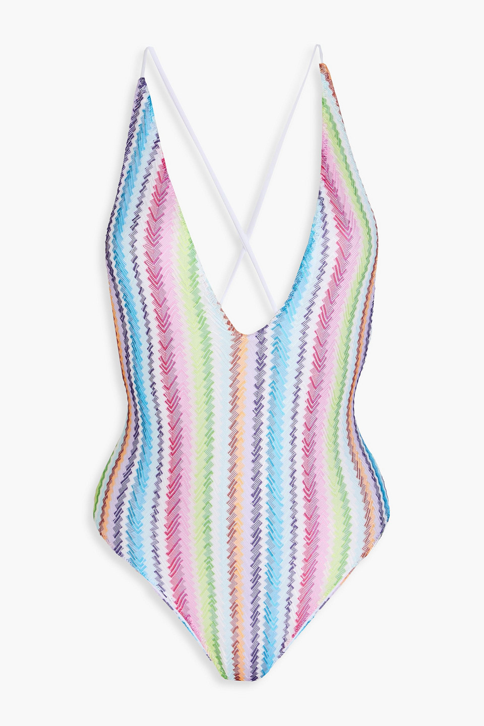 Missoni Crochet-knit Swimsuit In Multicolor