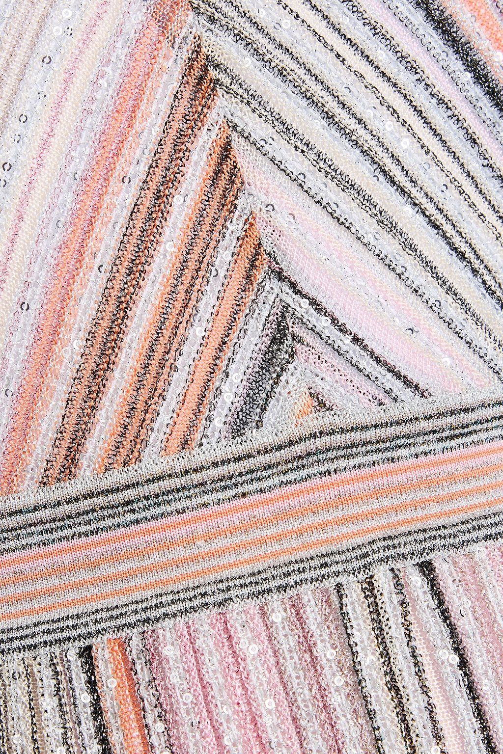 MISSONI Embellished metallic striped ribbed-knit maxi dress