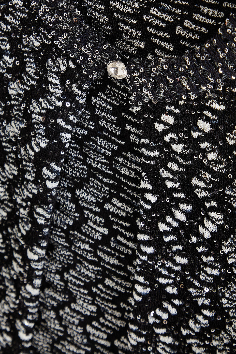 Missoni Cropped Sequined Jacquard-knit Cardigan In Black