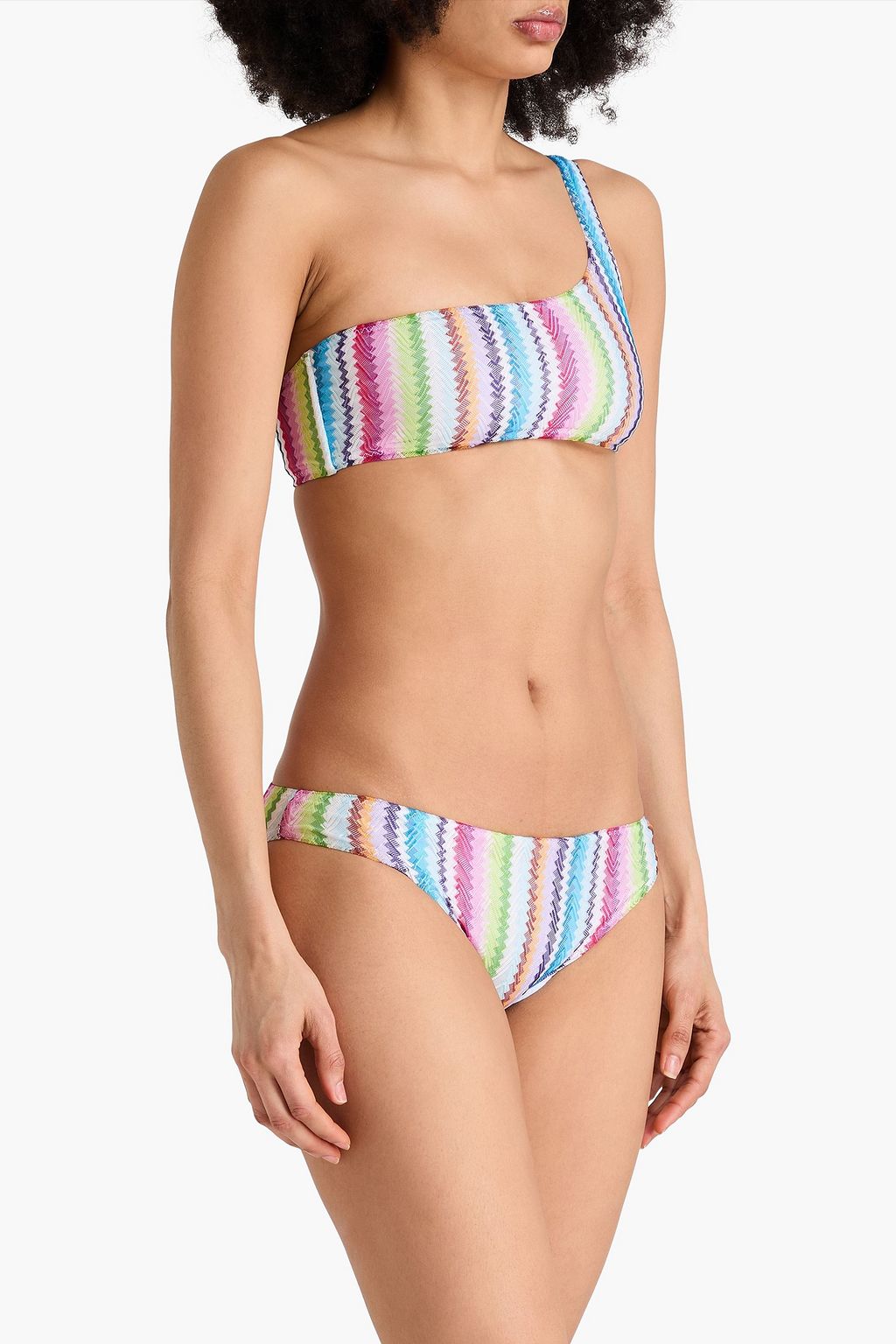 MISSONI بيكيني مصنوع من نسيج بحبكة كروشيه بكتف واحد