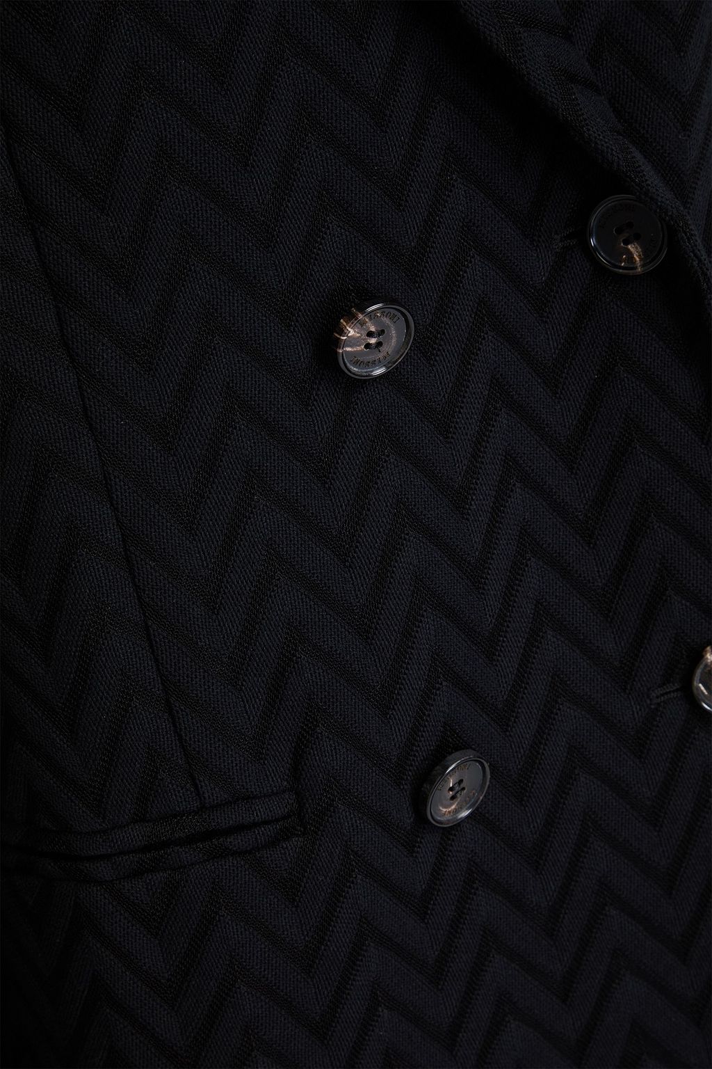 MISSONI Double-breasted jacquard-knit cotton-blend blazer
