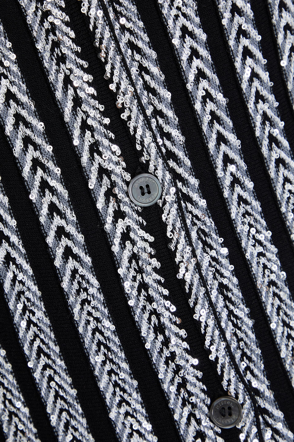 Missoni Striped Sequin-embellished Knitted Cardigan In Black