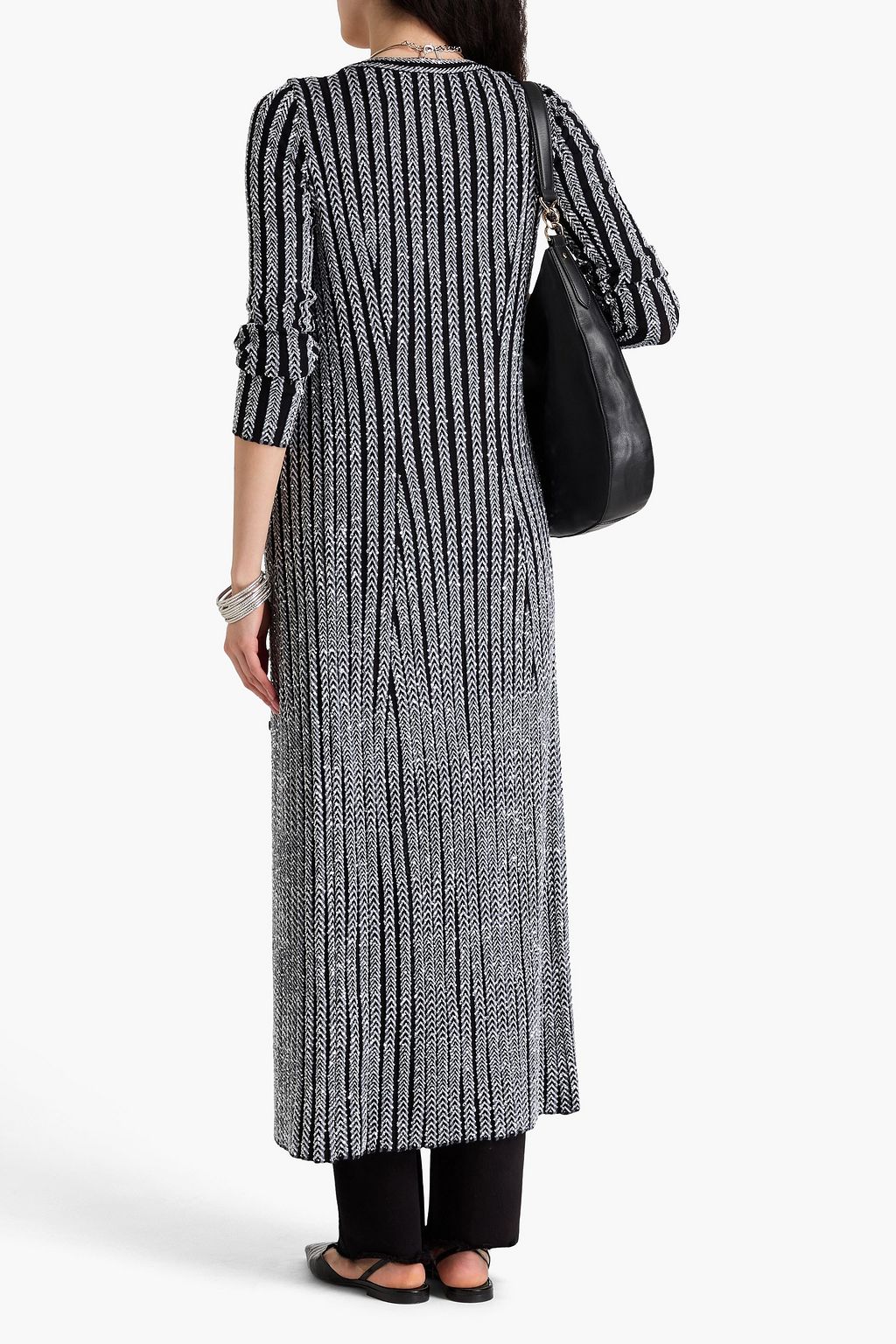 MISSONI كارديغان من نسيج محبوك بنمط الجاكار وبلون معدني