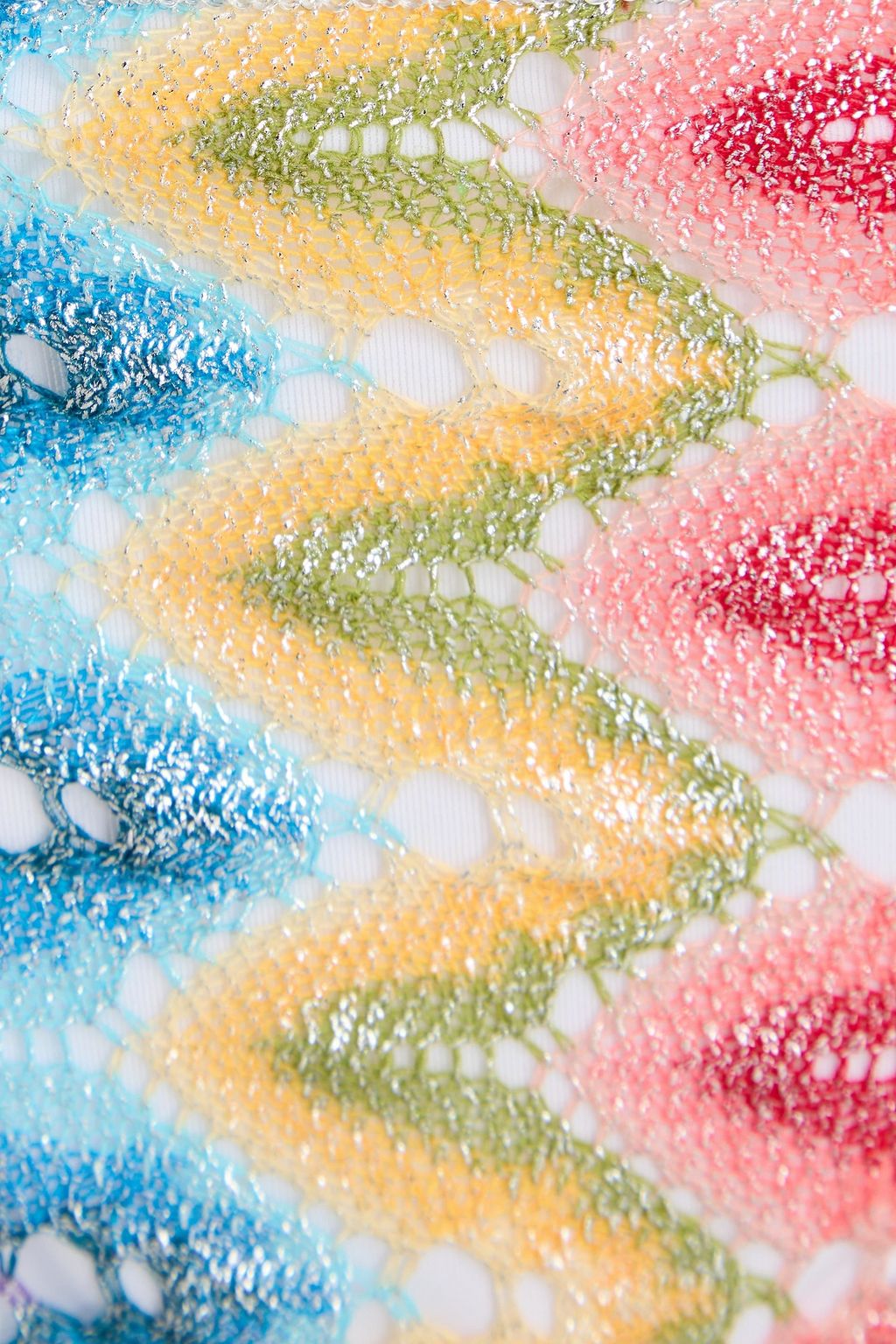 MISSONI بيكيني مثلث الشكل من نسيج بحبكة الكروشيه وبلون معدني