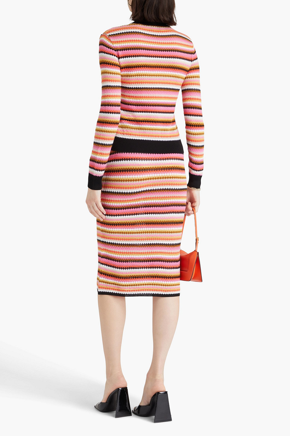 Missoni Crochet-knit Cotton-blend Sweater In Pink
