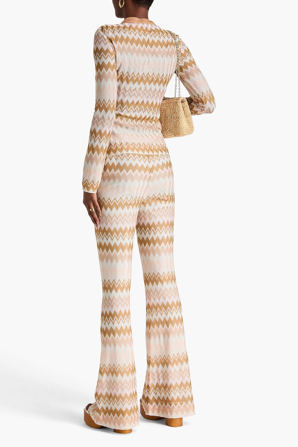 MISSONI كارديغان بحبكة كروشيه بلون معدني