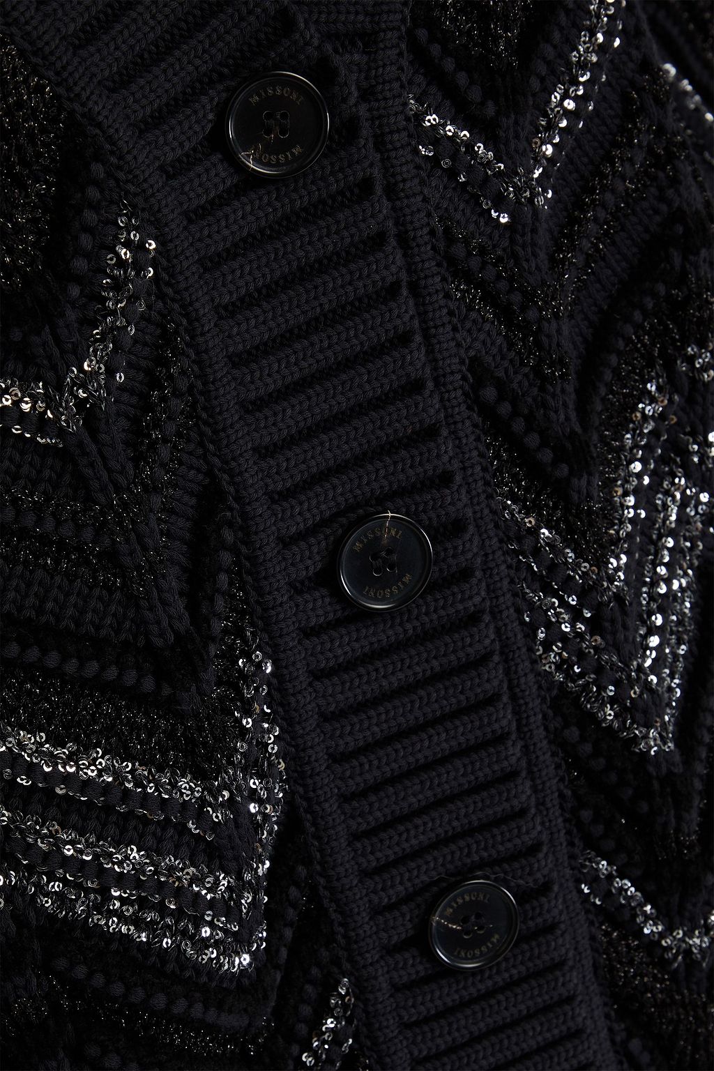 MISSONI Cardigan aus Jacquard-Strick mit Metallic-Effekt und Pailletten