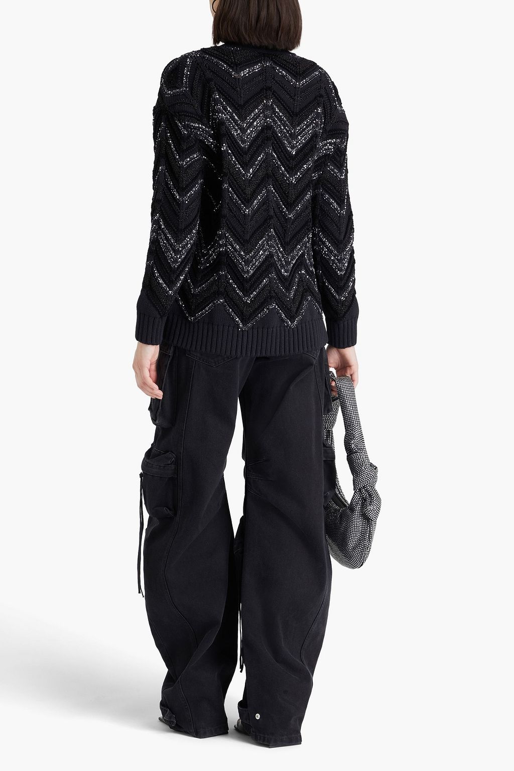 MISSONI Cardigan aus Jacquard-Strick mit Metallic-Effekt und Pailletten