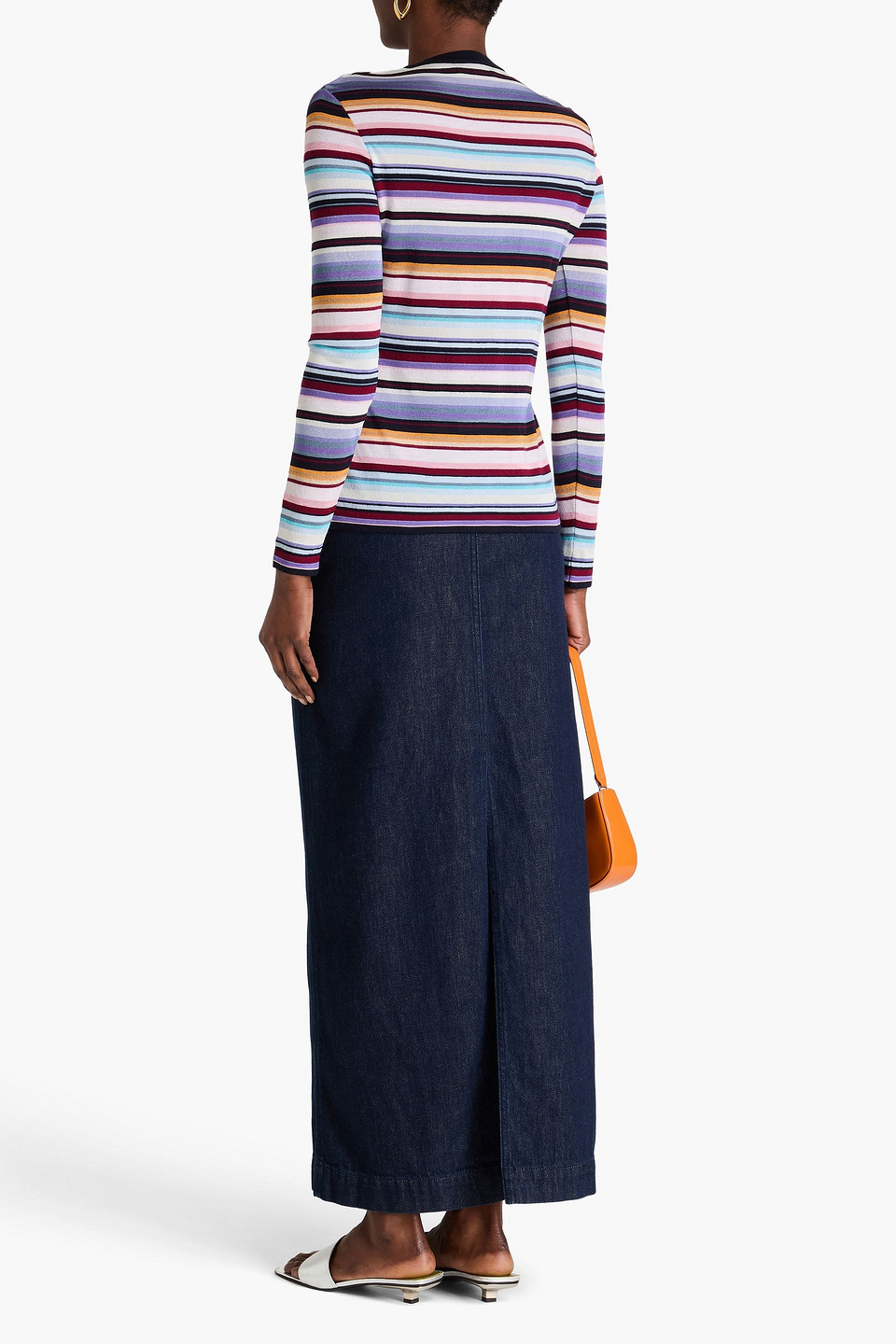 Missoni Striped Wool Blend Knit Cardigan In Multicolor