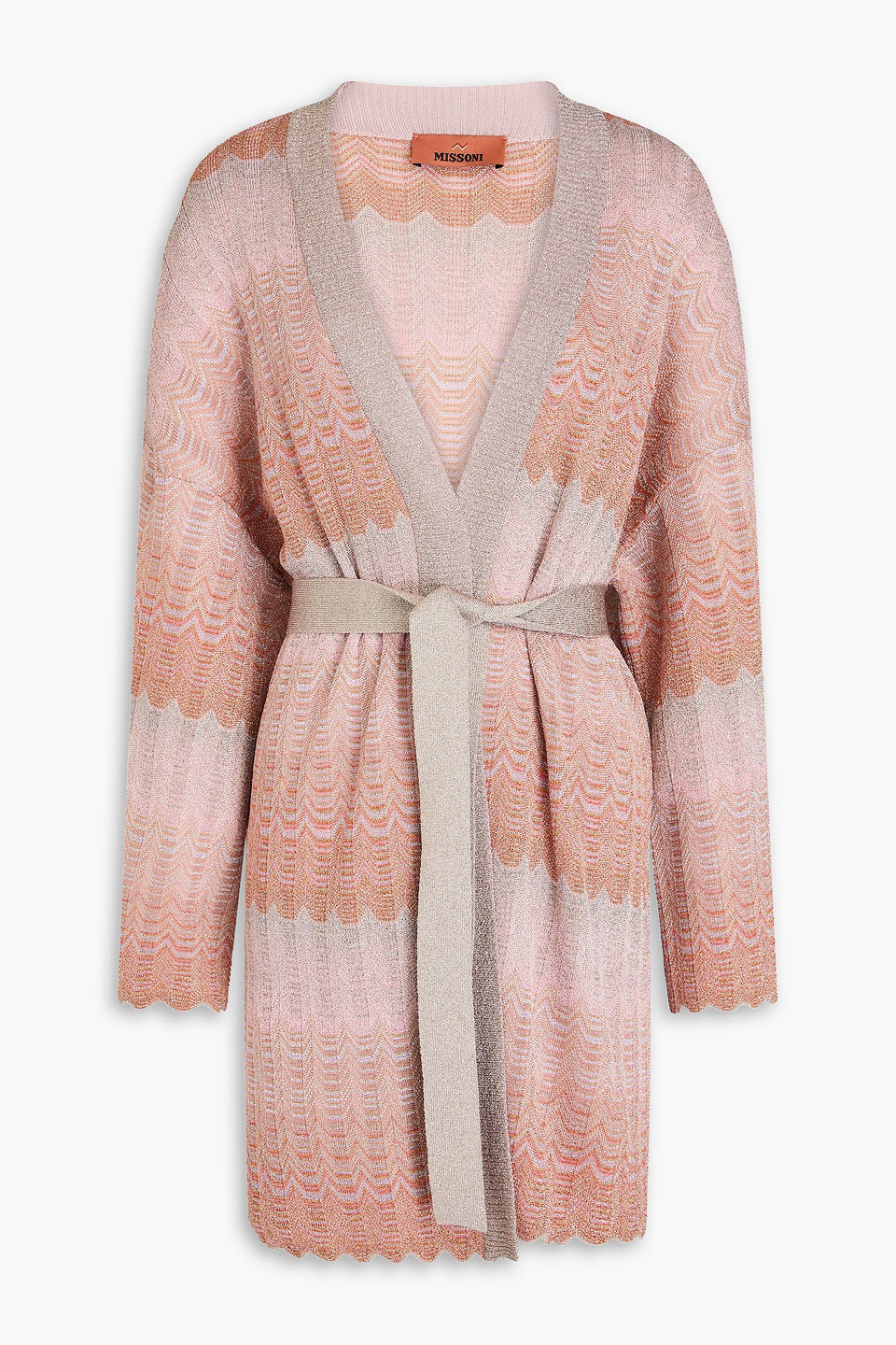 Missoni Strickcardigan In Metallic-optik In Baby-pink