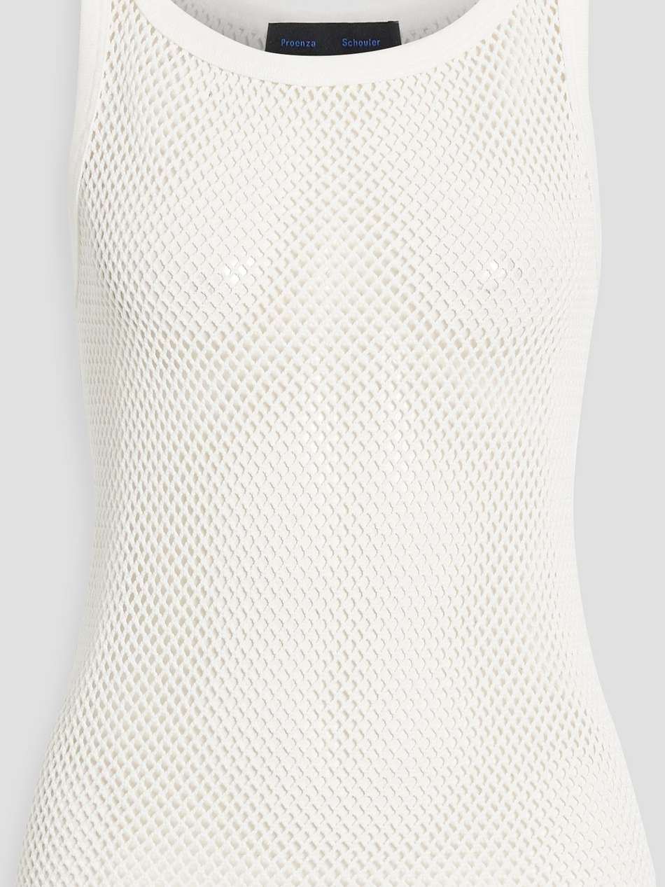 open-knit cotton tank