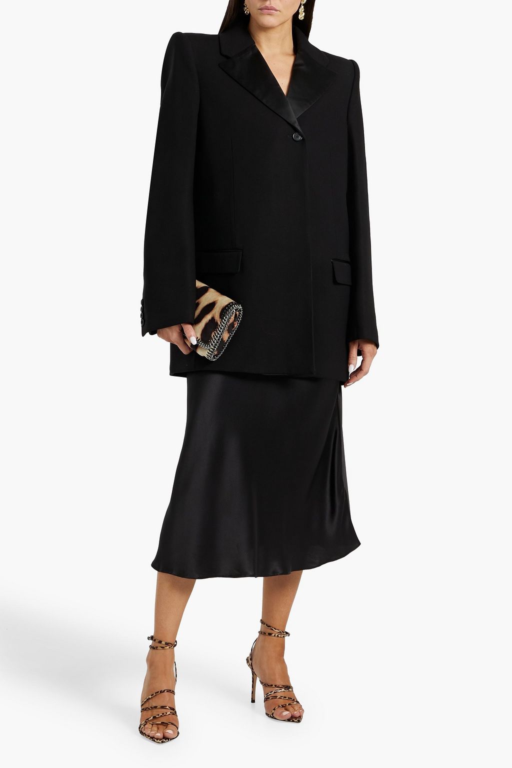 KHAITE Isaline oversized satin-trimmed cady blazer