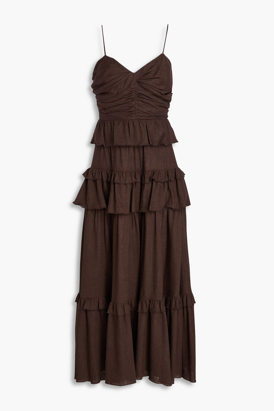 Kali tiered woven midi dress