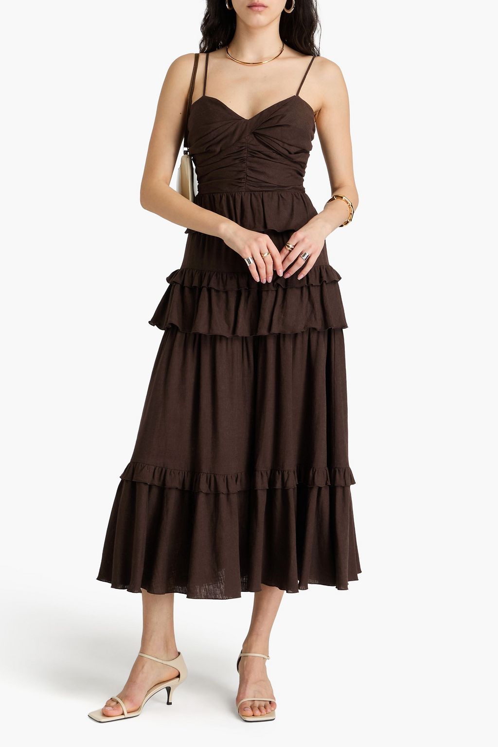 DIANE VON FURSTENBERG Kali gestuftes Midikleid aus Webstoff