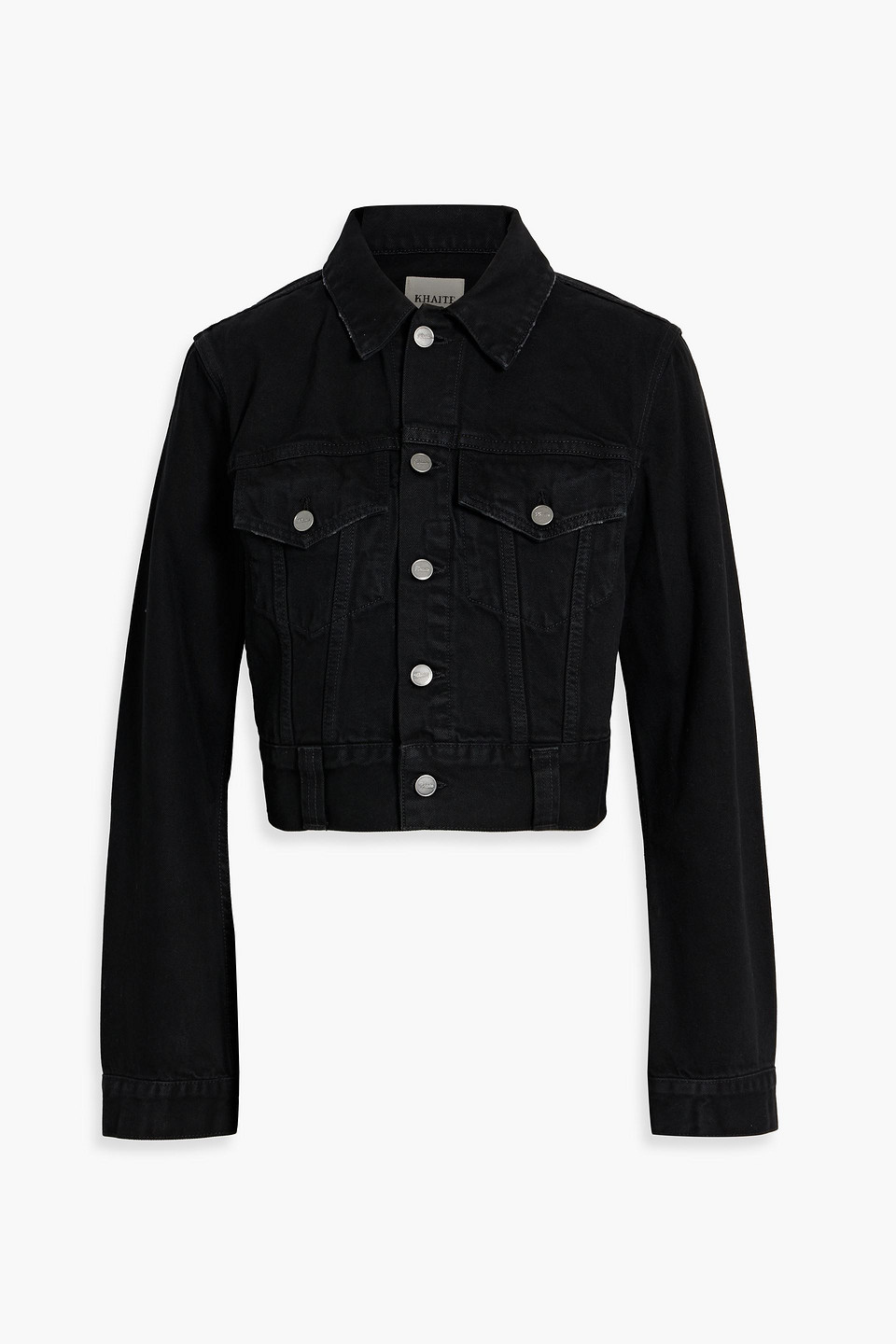 Khaite Rizzo Cropped Jeansjacke In Schwarz