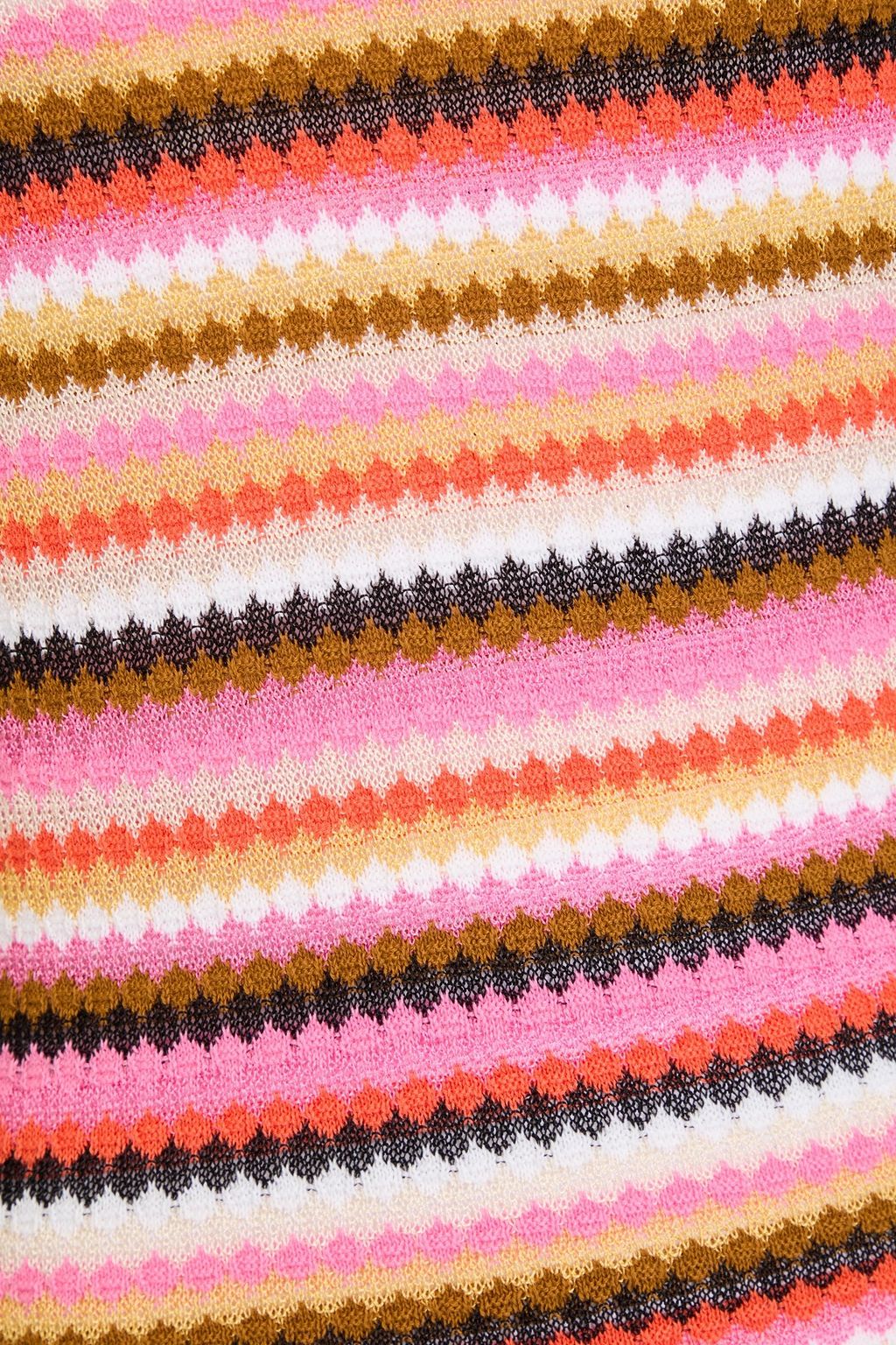 MISSONI Striped crochet-knit cotton-blend tank